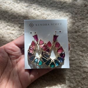 NEW Kendra Scott Blair Gold Jewel Open Frame Earrings in Multi Mix